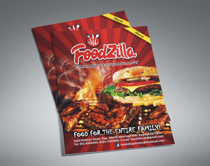 Foodzilla Menu Design